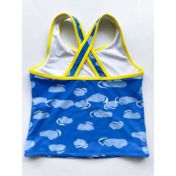 Girls L.L. Bean Blue Cloud Tankini Swim Top Size 10 - Picture 2 of 4